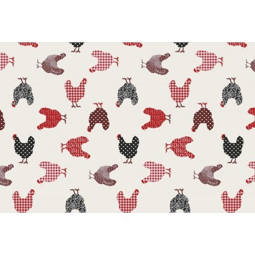 Tissu motif poules mini Poulettes