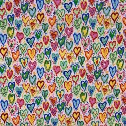 Tissu motif coeur love...