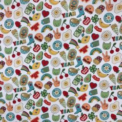 Tissu motif Magnets coton...