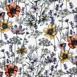 Tissu bachette motif fleurs...